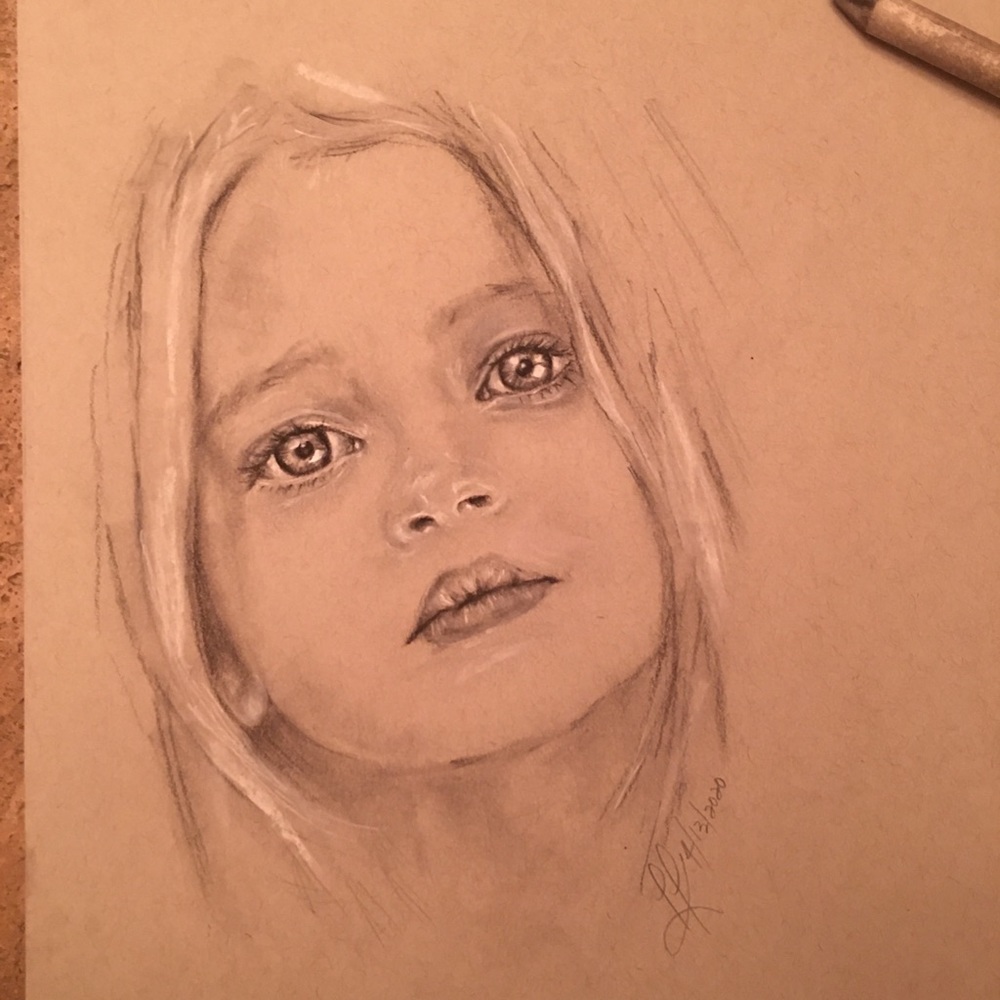 Custom Commissioned Charcoal Portrait w/ artist certificate of authenticity